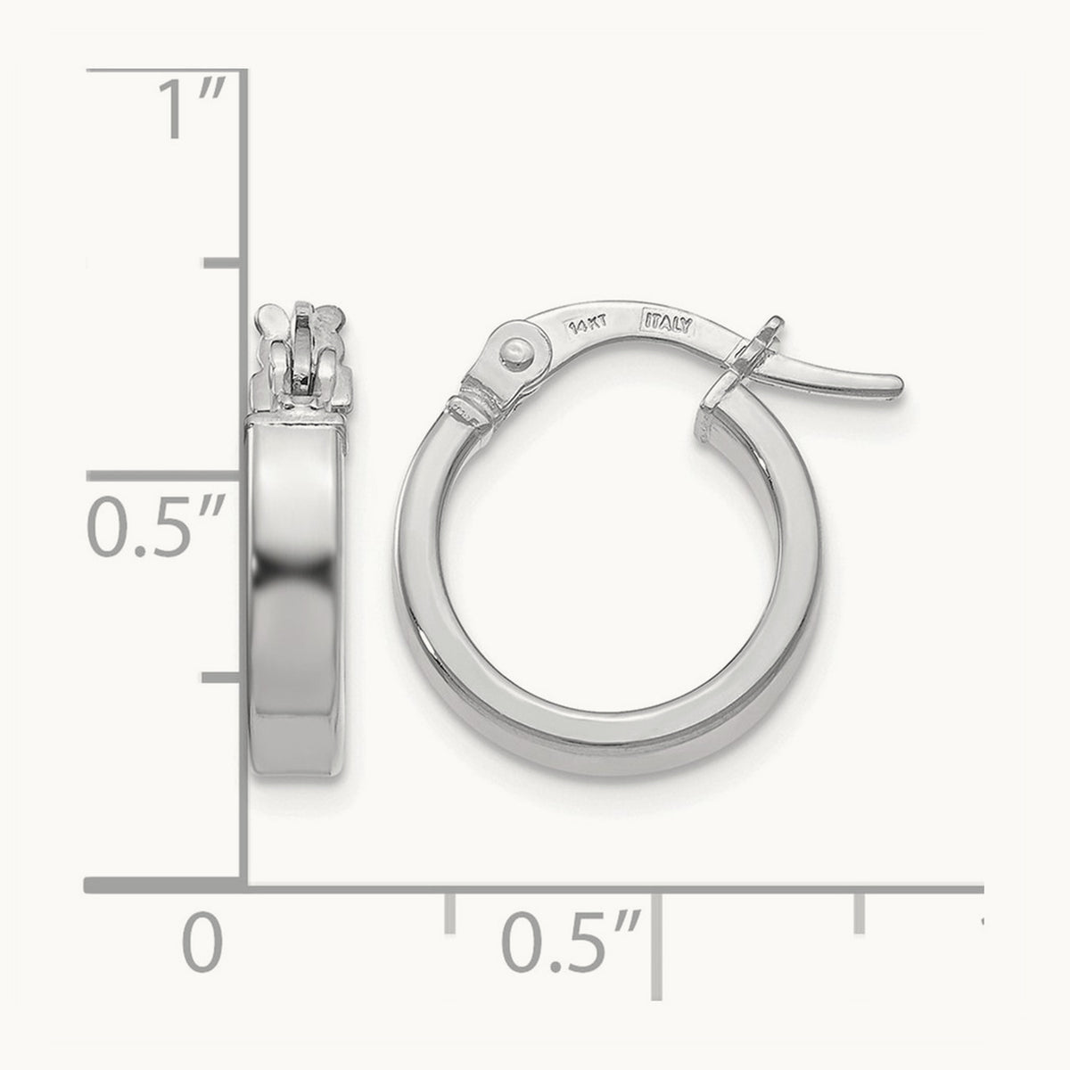 Plating Polished Hoop Earrings, 14K with White Rhodium — Leslie's