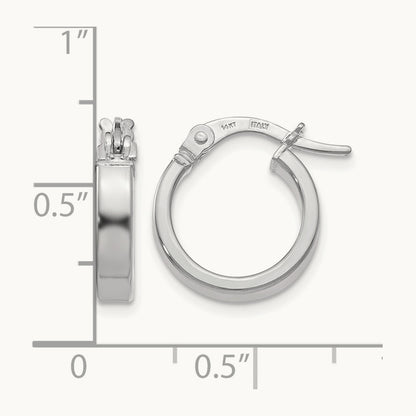 Plating Polished Hoop Earrings, 14K with White Rhodium — Leslie's