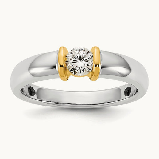 .33ct Ladies Diamond Wedding Band, 14K Two-tone