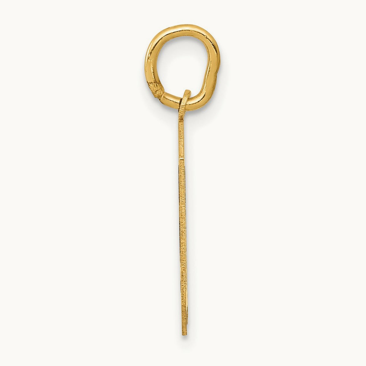 Medium Satin Number 0 Charm, 14K