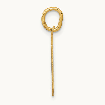 Medium Satin Number 0 Charm, 14K