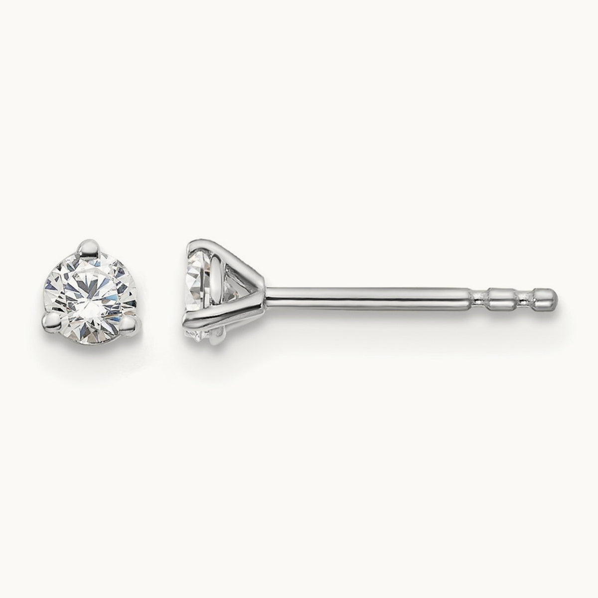 Round Stud Earrings, 0.10-6.00 ct tw Lab-Grown Diamond — 1/5 ct, 14K White Gold