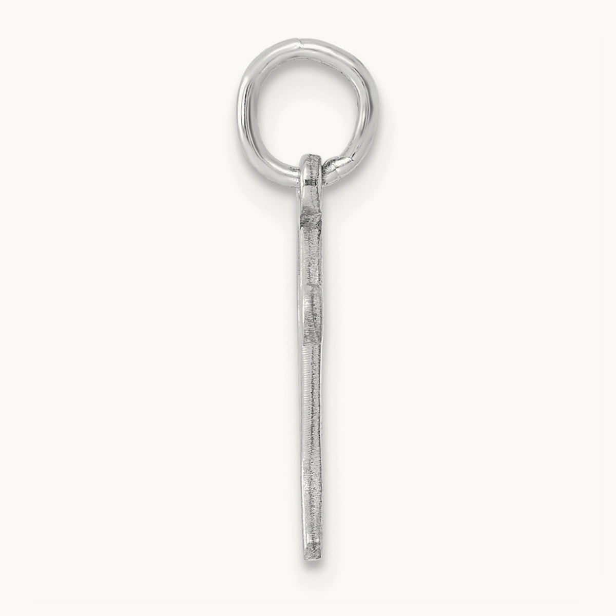 Diamond-cut Initial Charm — 14K White Gold, P