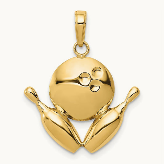 Bowling Theme Charm, 14K