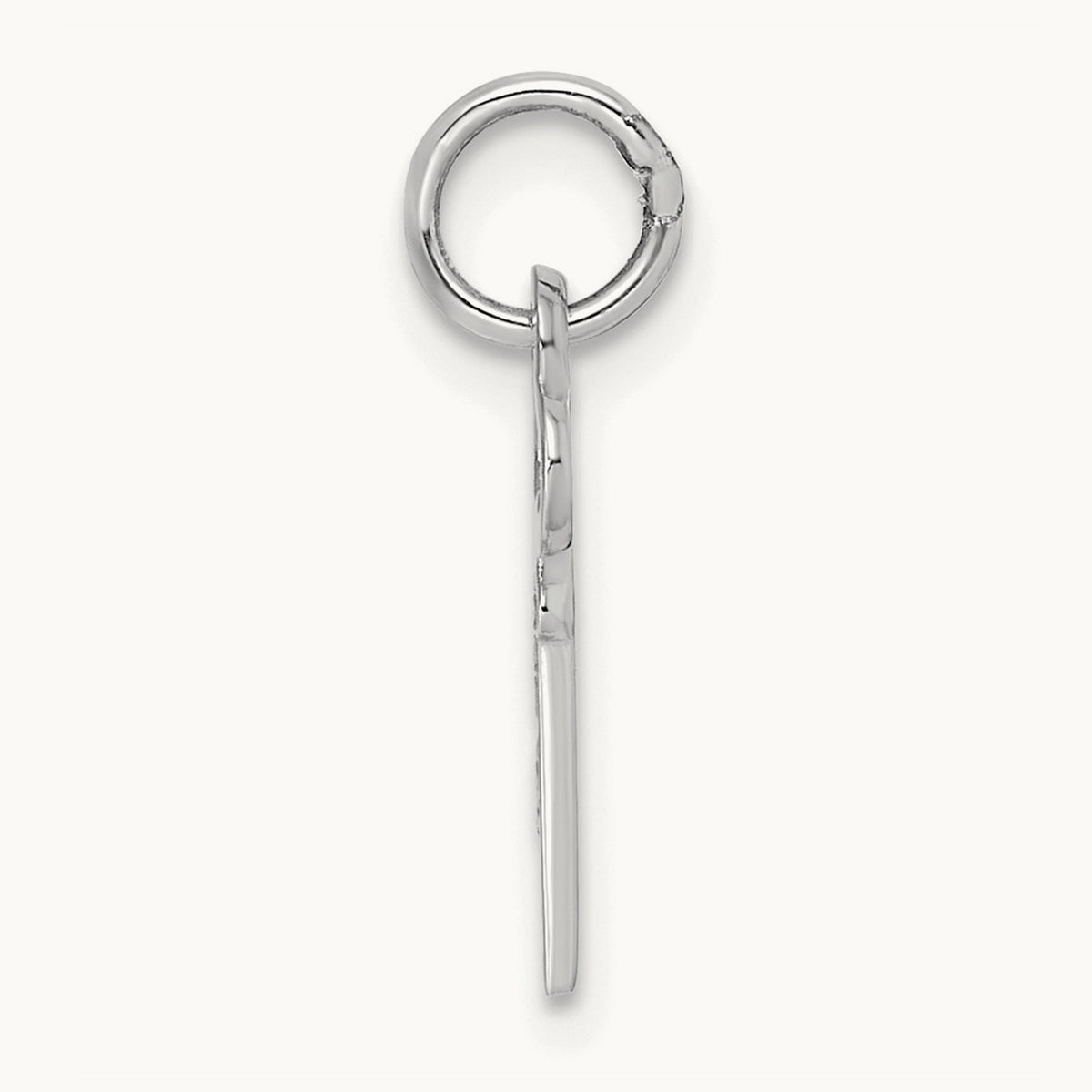 Key Initial Charm — 14K White Gold, I