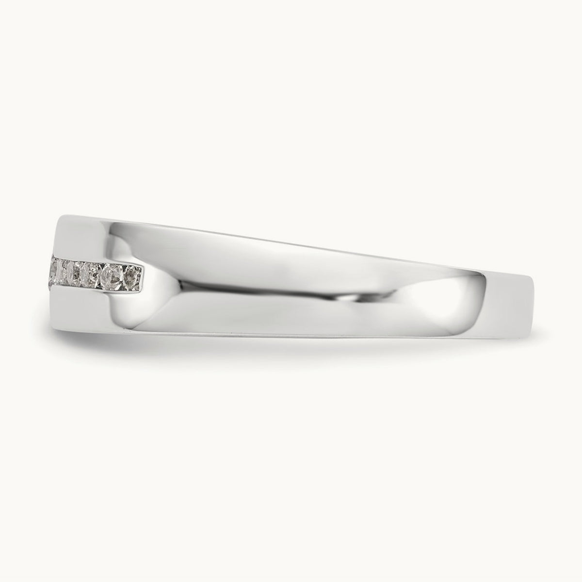 Diamond Men's Band — 14K White Gold, 10