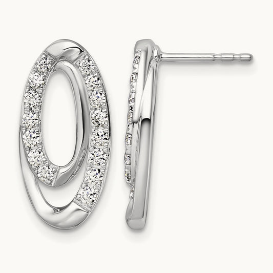 Oval Post Earrings, 0.50 ct tw Lab-Grown Diamond