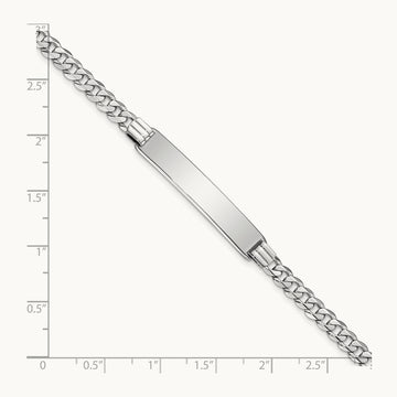 WG Flat Curb Link ID Bracelet, 14K