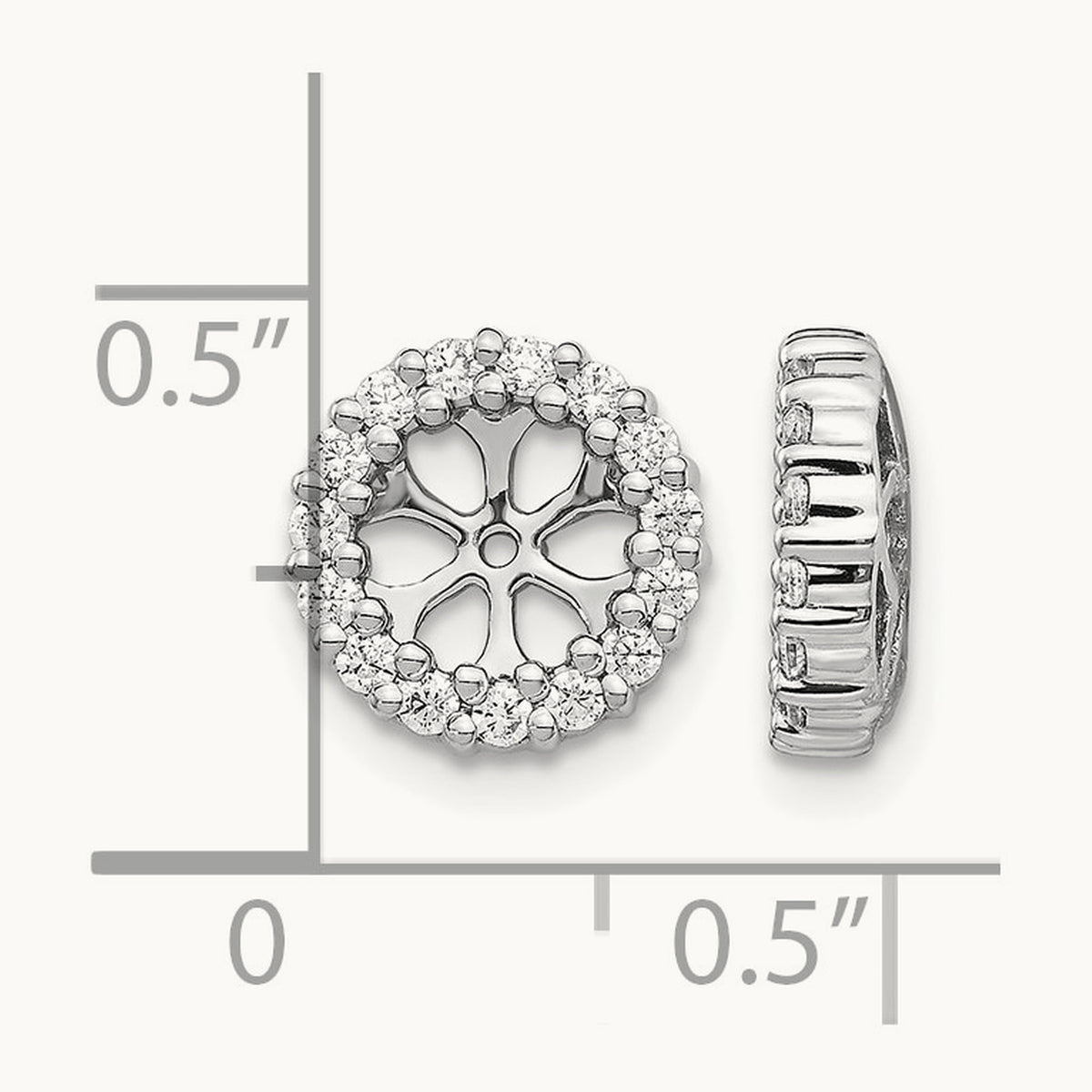 Earring Jacket, 0.25-0.50 ct tw Lab-Grown Diamond — 1/2 ct, 14K White Gold