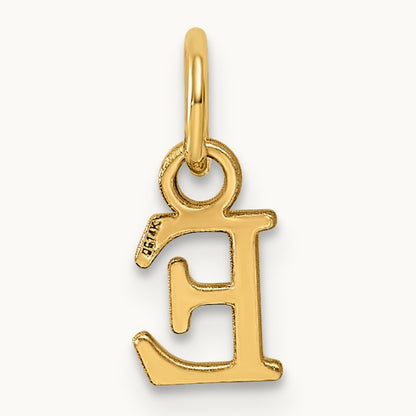 Cutout Letter E Initial Pendant, 14K Yellow Gold