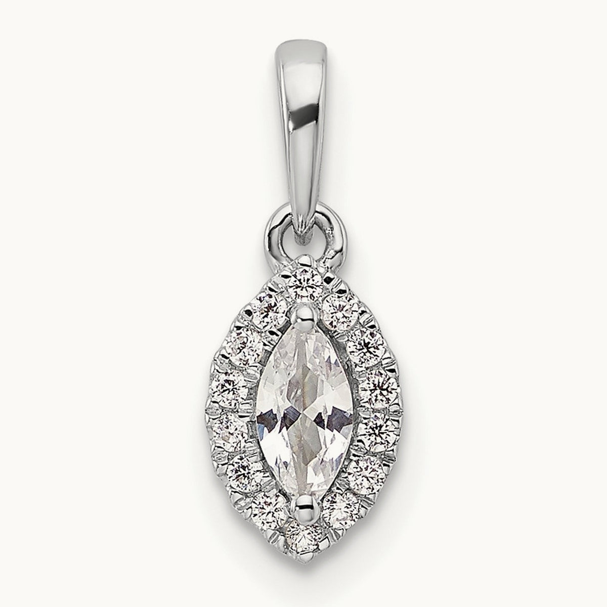 Sapphire April Birthstone Pendant, 0.10 ct tw Lab-Grown Diamond
