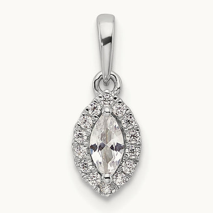 Sapphire April Birthstone Pendant, 0.10 ct tw Lab-Grown Diamond