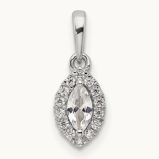 Sapphire April Birthstone Pendant, 0.10 ct tw Lab-Grown Diamond