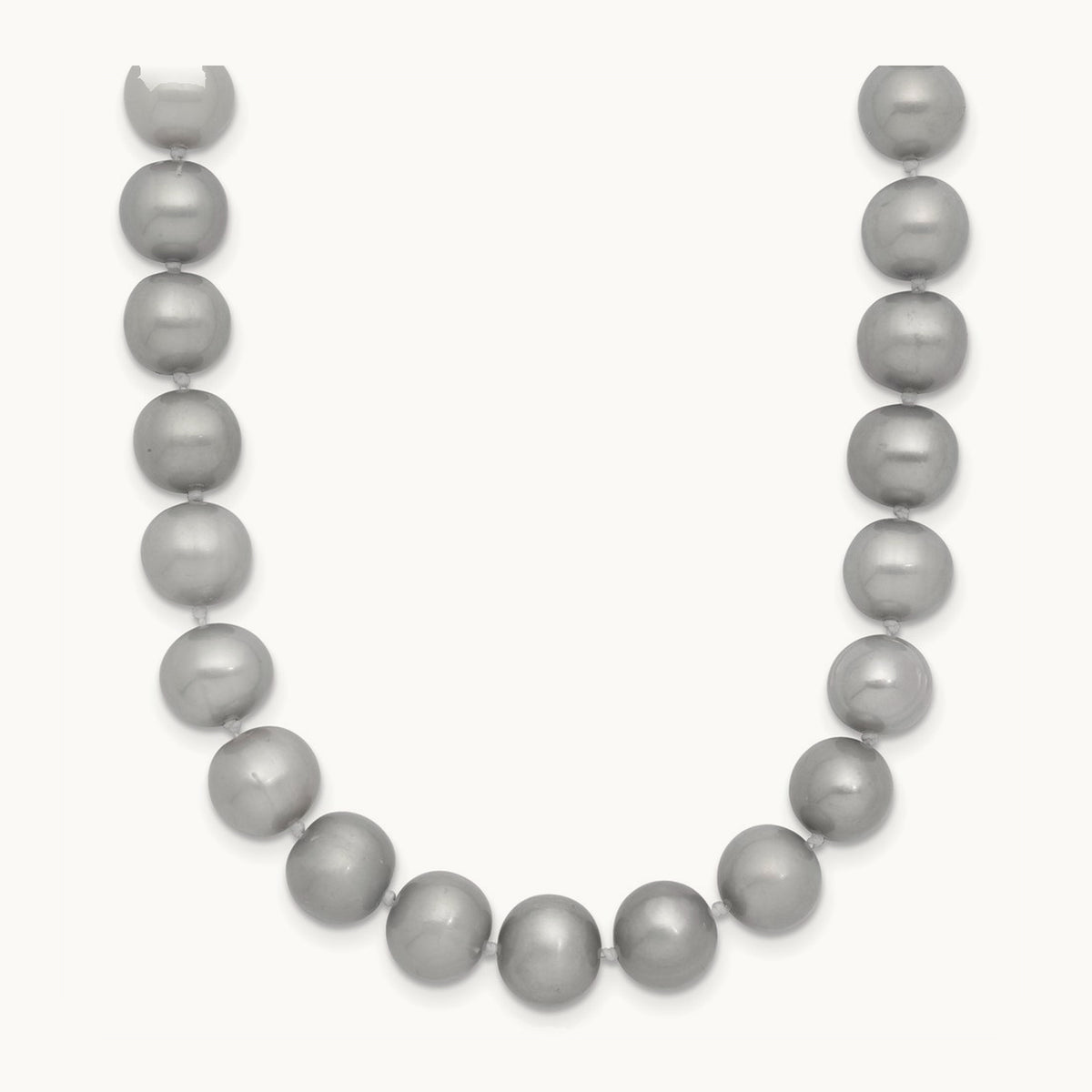 7- Near Round Grey FWC Pearl 18in Necklace, 8mm, 14K