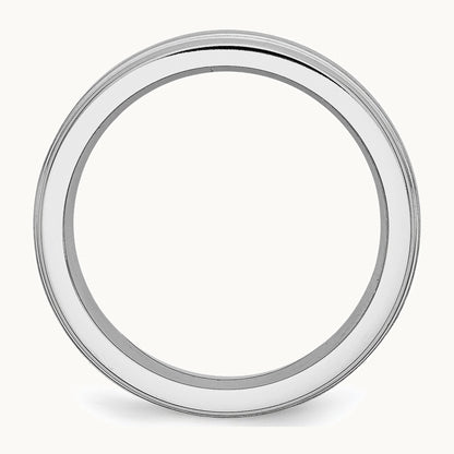 Cobalt Satin and Polished Ridged Edge Band — 6mm