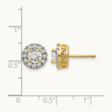 Diamond Semi-mount Stud Earrings, 14K
