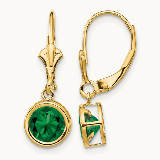 Mount St. Helens Leverback Earrings, 6mm, 14K