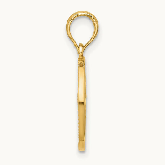 Polished Round Gemini Pendant, 14K