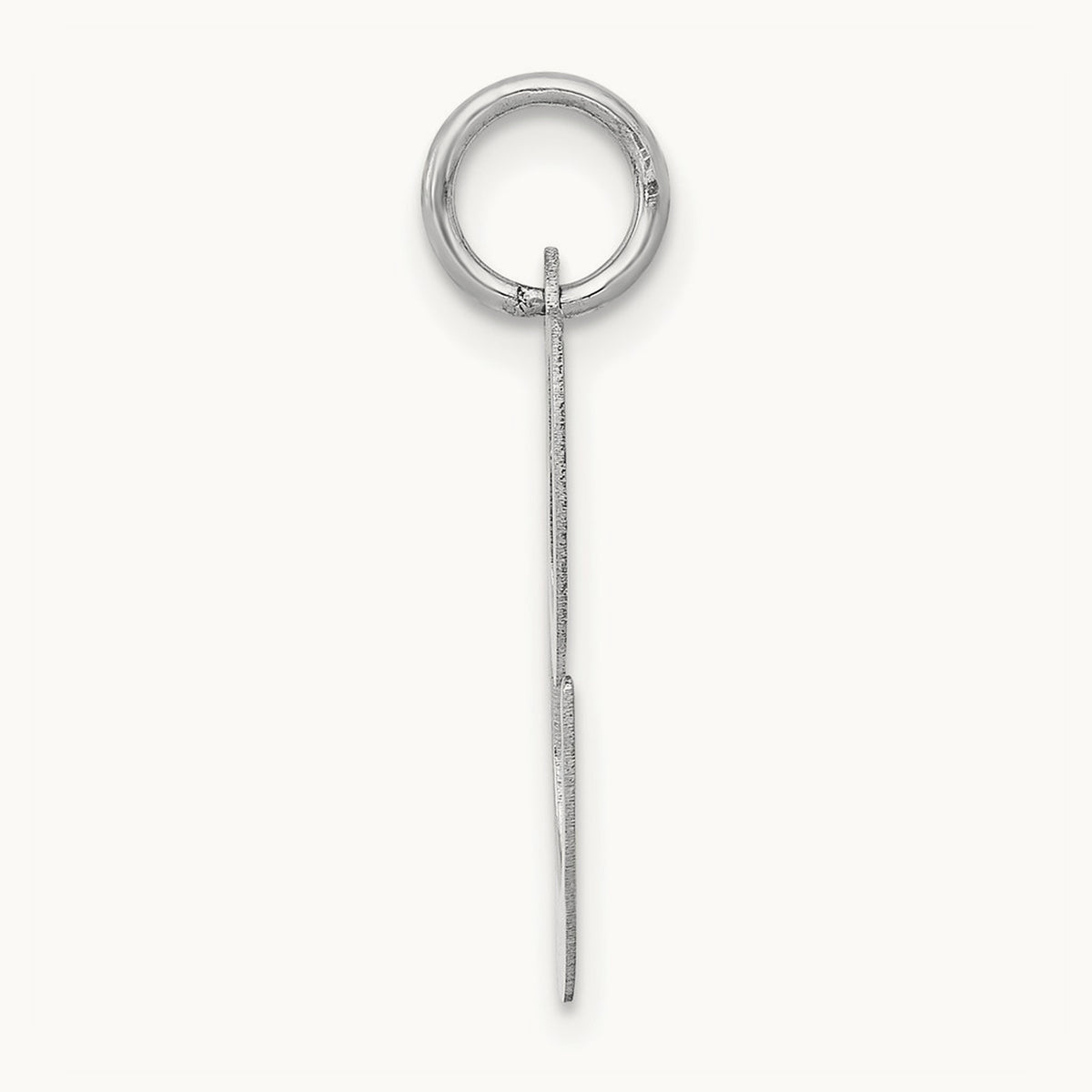 Large Fancy Script Initial Charm — 14K White Gold, C