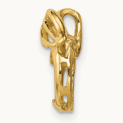 Polished Cut-out Apple Chain Slide, 14K