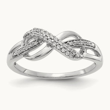 Diamond Infinity Symbol Ring — 14K White Gold