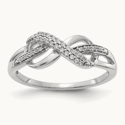 Diamond Infinity Symbol Ring — 14K White Gold