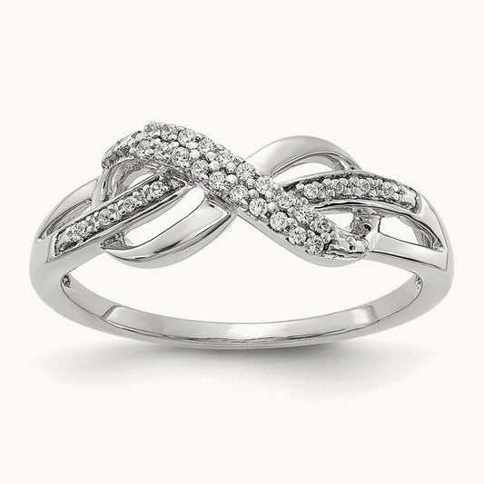 Diamond Infinity Symbol Ring — 14K White Gold