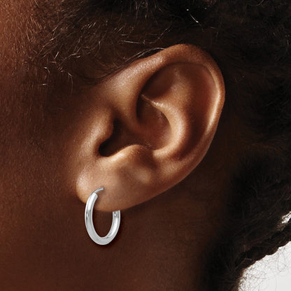 Polished Endless Hoop Earrings — 14K White Gold