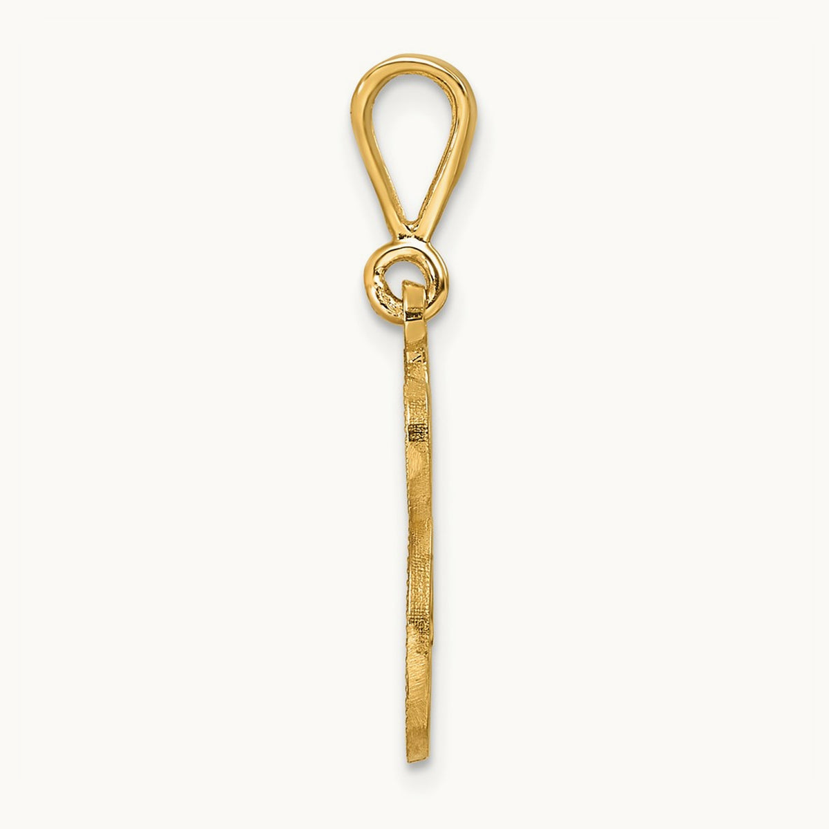 Polished Script Filigree Initial Pendant — E