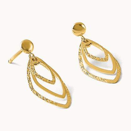 Polished Post Dangle Earrings, 14K — Leslie's