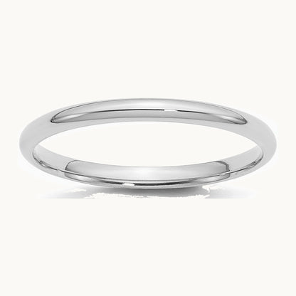 Sterling Silver Rhodium-plated 2mm Comfort Fit Band
