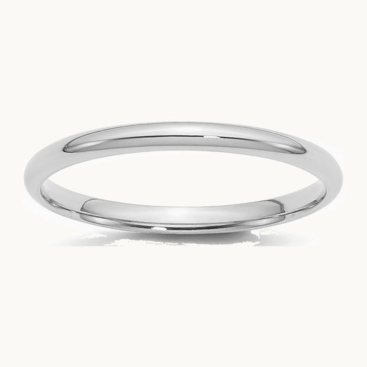Sterling Silver Rhodium-plated 2mm Comfort Fit Band