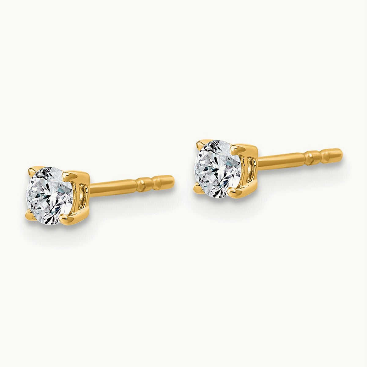 Round Lightweight Earrings, 0.25-6.00 ct tw Lab-Grown Diamond — 1/3 ct, 14K Yellow Gold