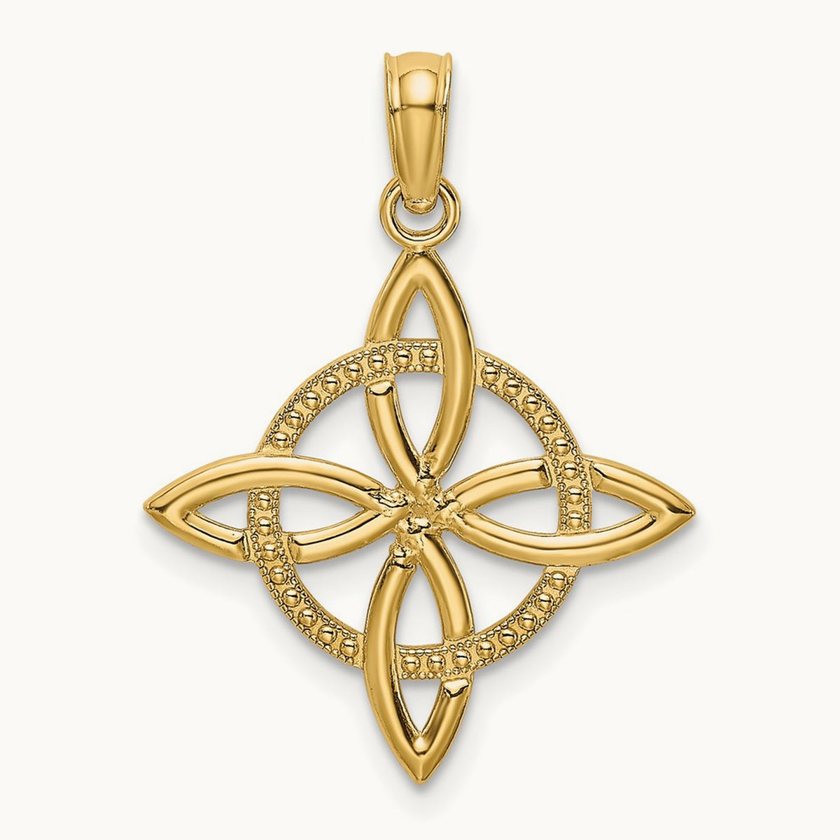 Small Celtic Eternity Knot Charm — 14K Yellow Gold