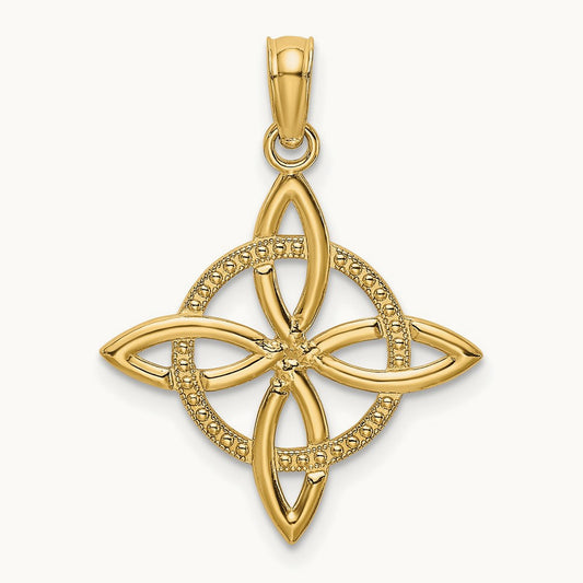 Small Celtic Eternity Knot Charm — 14K Yellow Gold