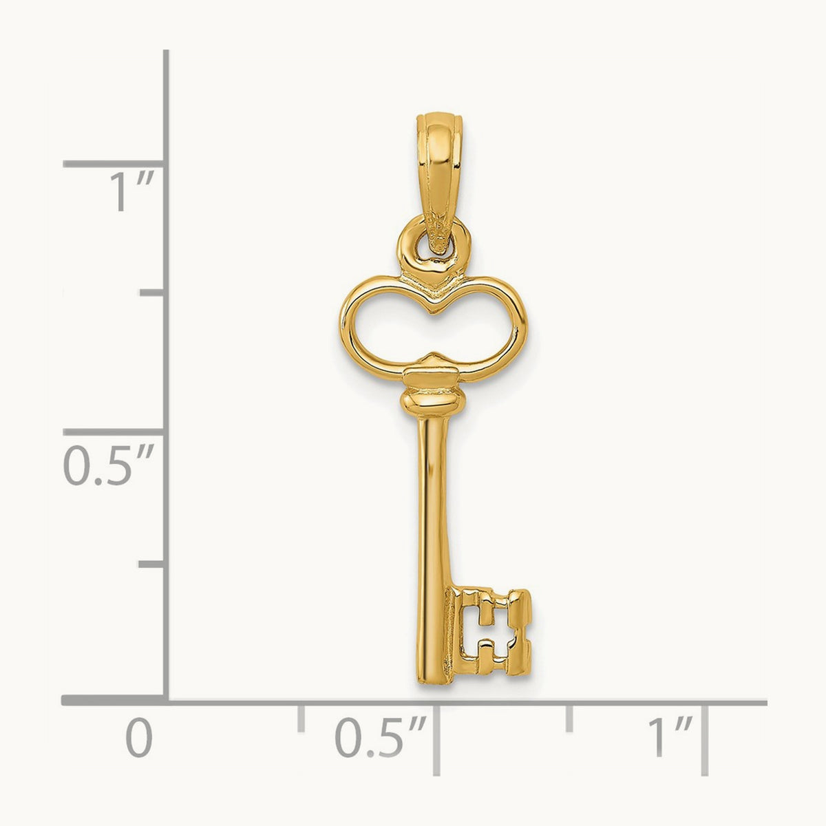 Polished 3-D Key Charm — 26mm