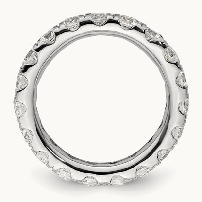 Polished U Shared Prong 2ct Diamond Eternity Band, 14K White Gold