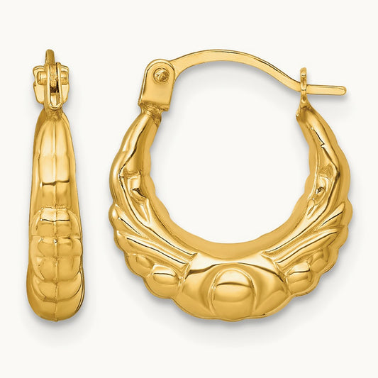 Polished Fancy Hoop Earrings — photo set
