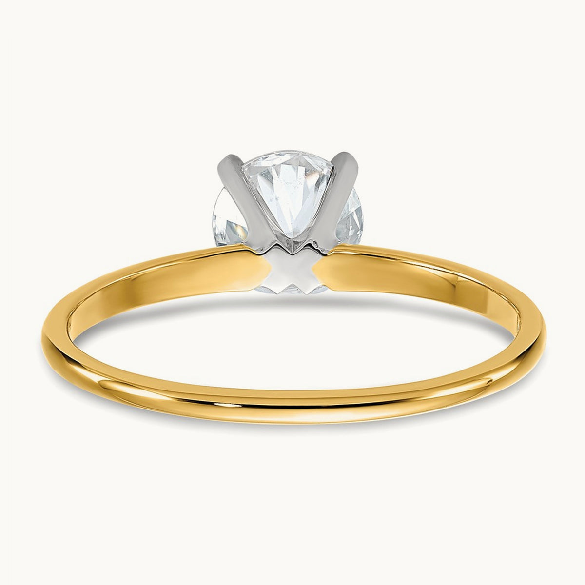 Round Solitaire Engagement Ring, 0.75 ct tw Lab-Grown Diamond — 14K Two-Tone