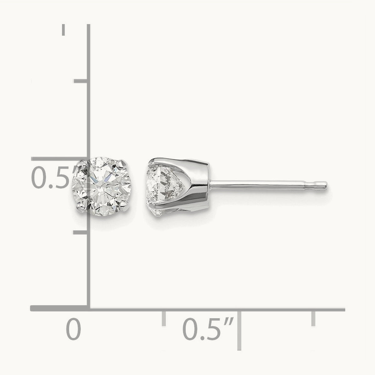Diamond Stud Push-on Post Earrings — 0.96 ct tw