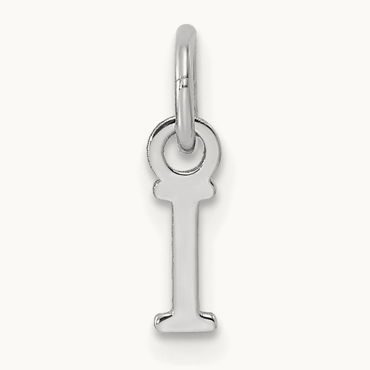Cutout Letter I Initial Pendant, 14K White Gold