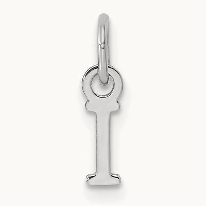 Cutout Letter I Initial Pendant, 14K White Gold