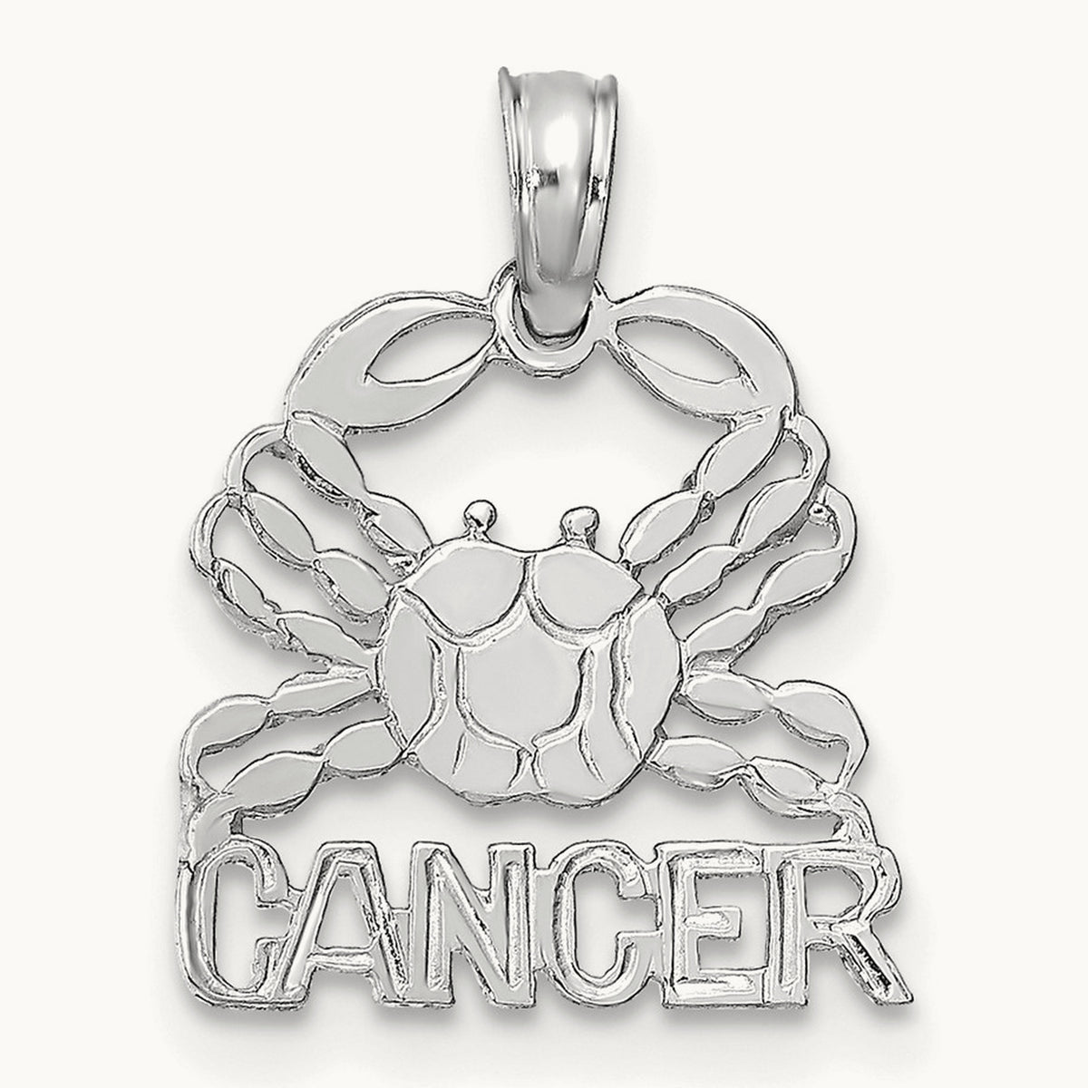 CANCER Zodiac Charm — 14K White Gold
