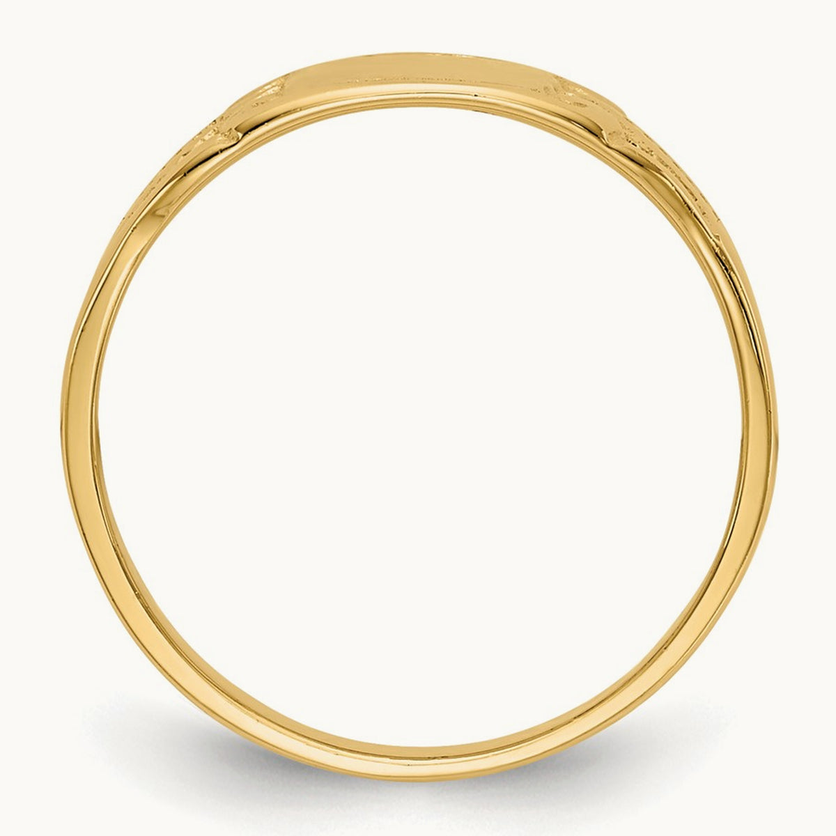 Polished Rectangular Baby Signet Ring, 14K