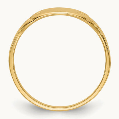 Polished Rectangular Baby Signet Ring, 14K