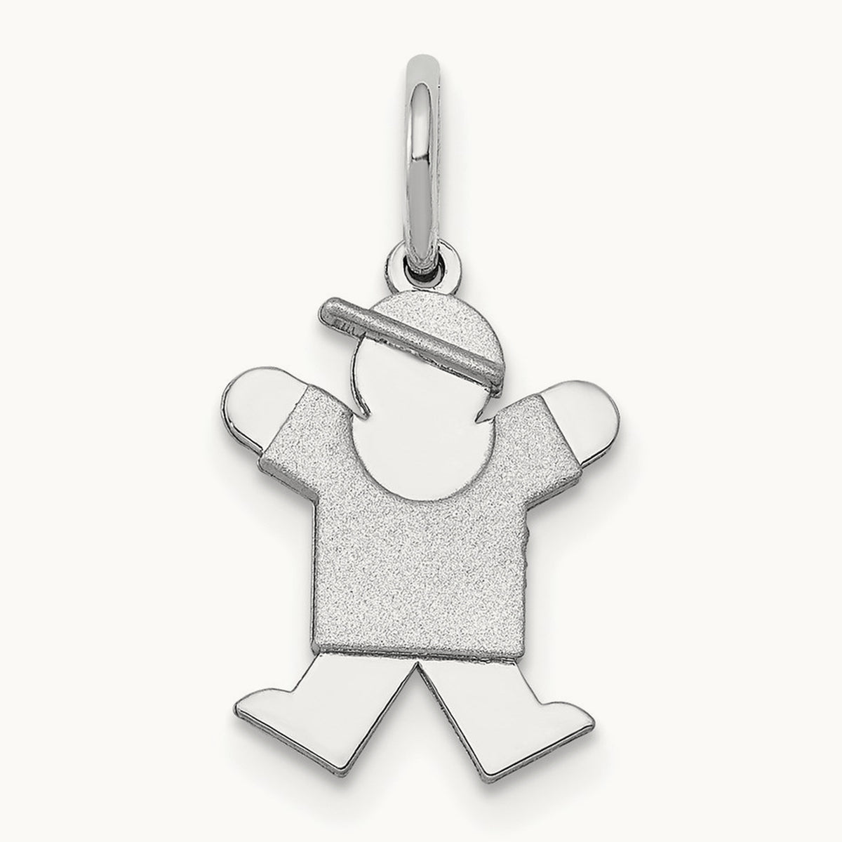 Mini Boy Joy Charm — 14K White Gold