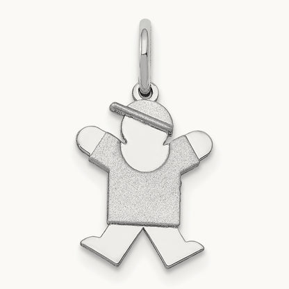 Mini Boy Joy Charm — 14K White Gold