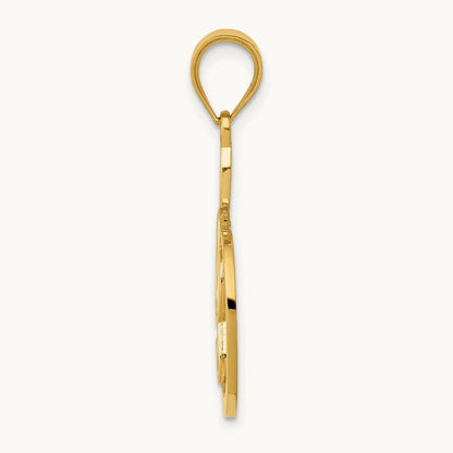 G Clef Musical Note Pendant, 14K