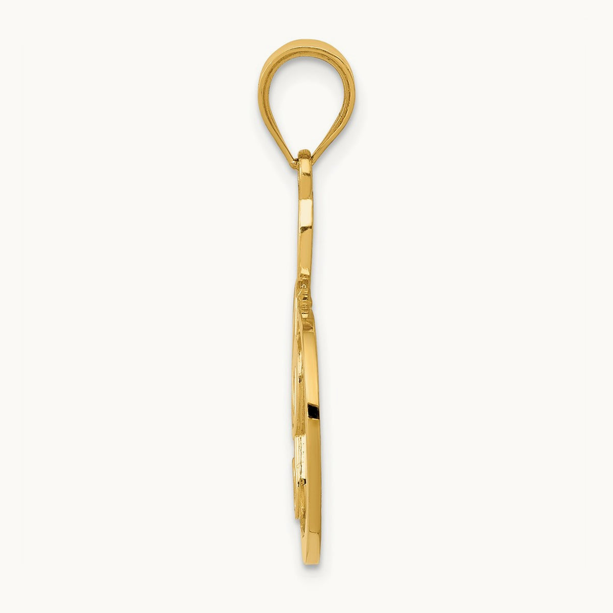 G Clef Musical Note Pendant, 14K