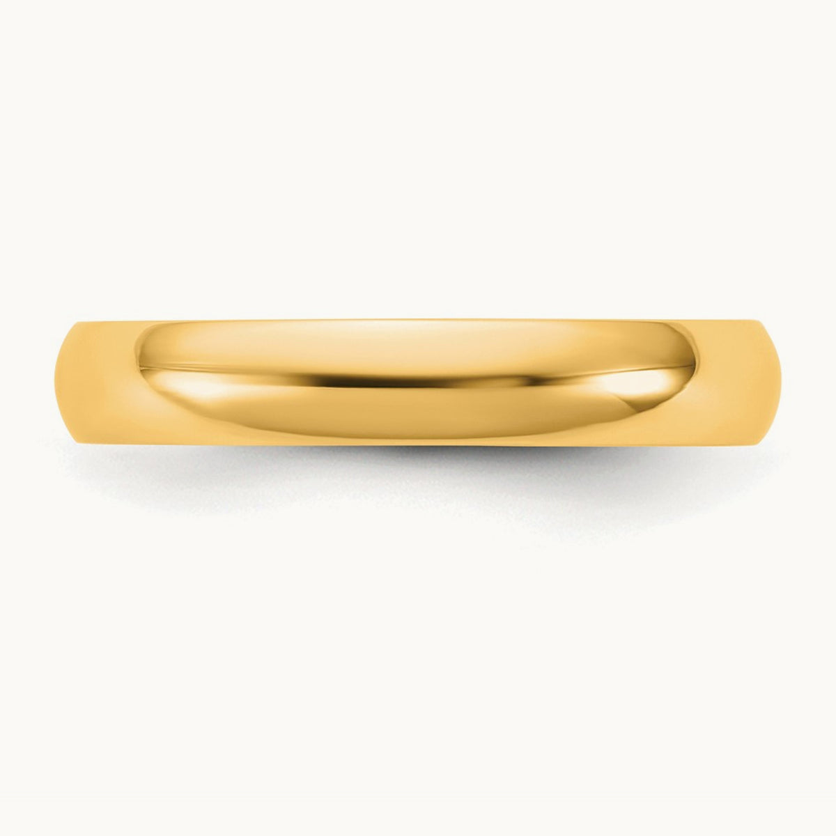 Lightweight Half Round Band, 3.5mm, 10K Yellow Gold
